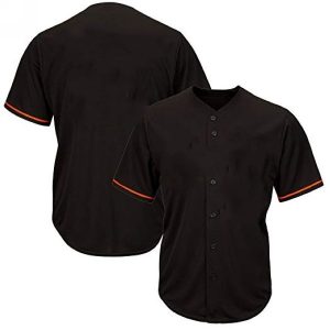 youth & adult black button front baseball jersey
