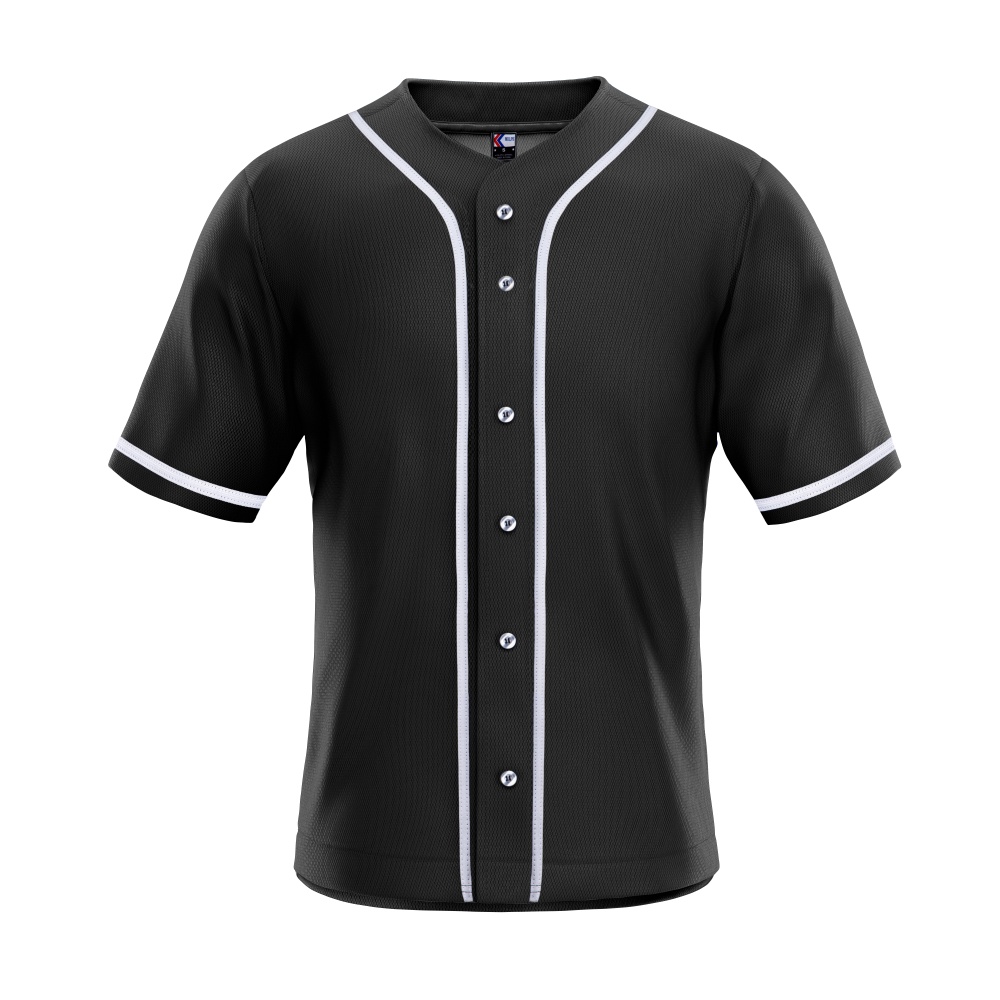 blank black & white full button baseball jersey for men blank black & white full button baseball jersey for men