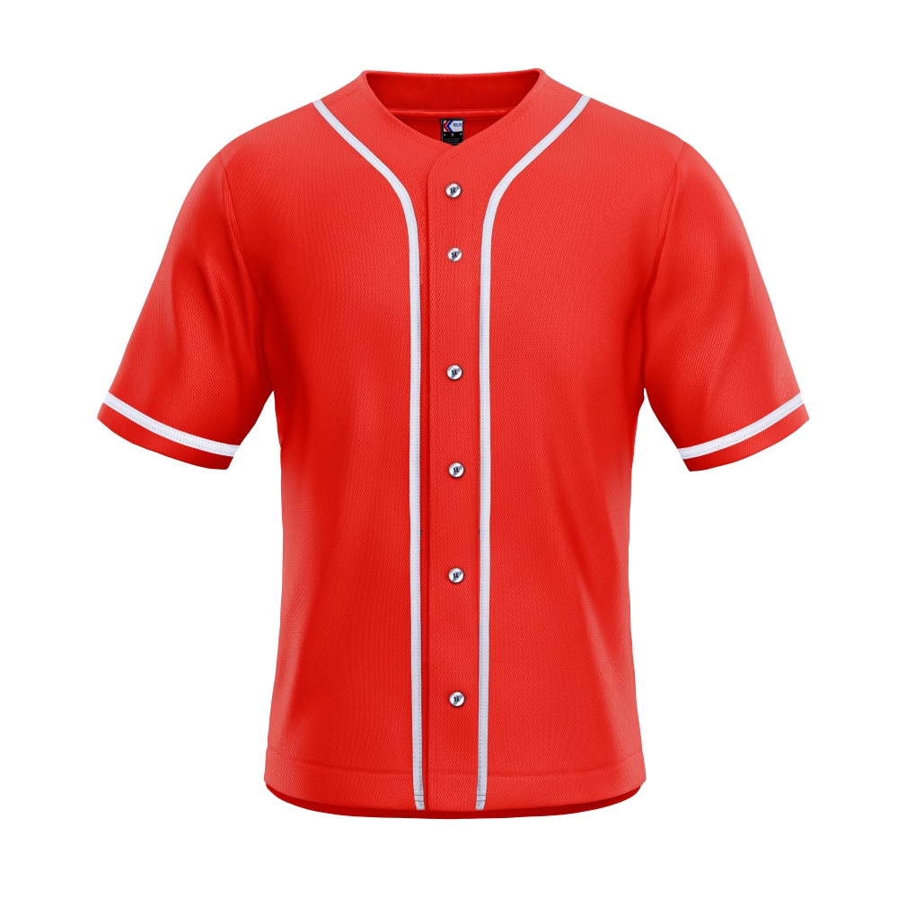 blank red & white full button baseball jersey for men blank red & white full button baseball jersey for men