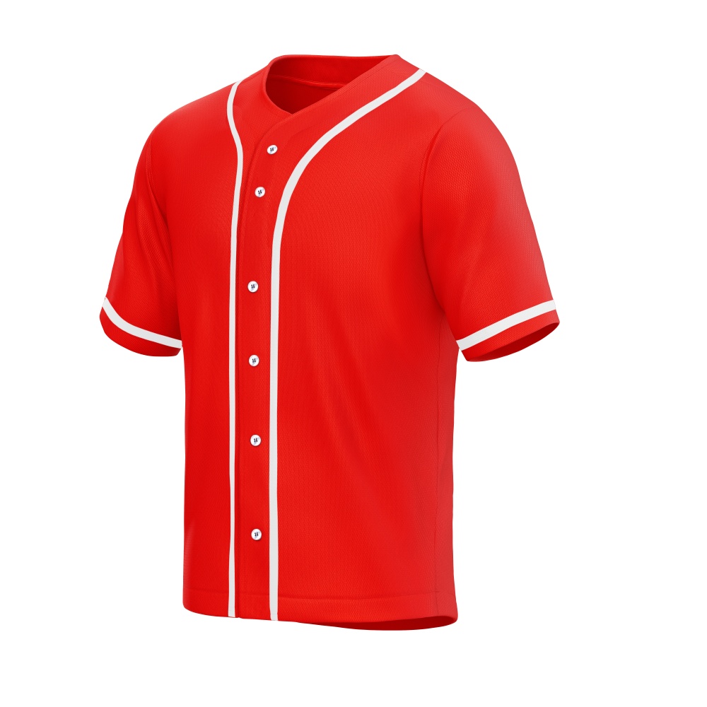 blank red & white full button baseball jersey for men blank red & white full button baseball jersey for men