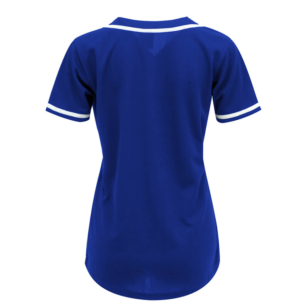 blank blue & white full button baseball jersey for women blank blue & white full button baseball jersey for women