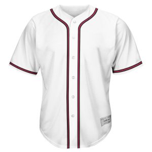 blank brave full button baseball jersey